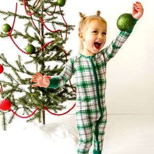 Little Sleepies Noel Plaid Bamboo Viscose Zippy, 2t